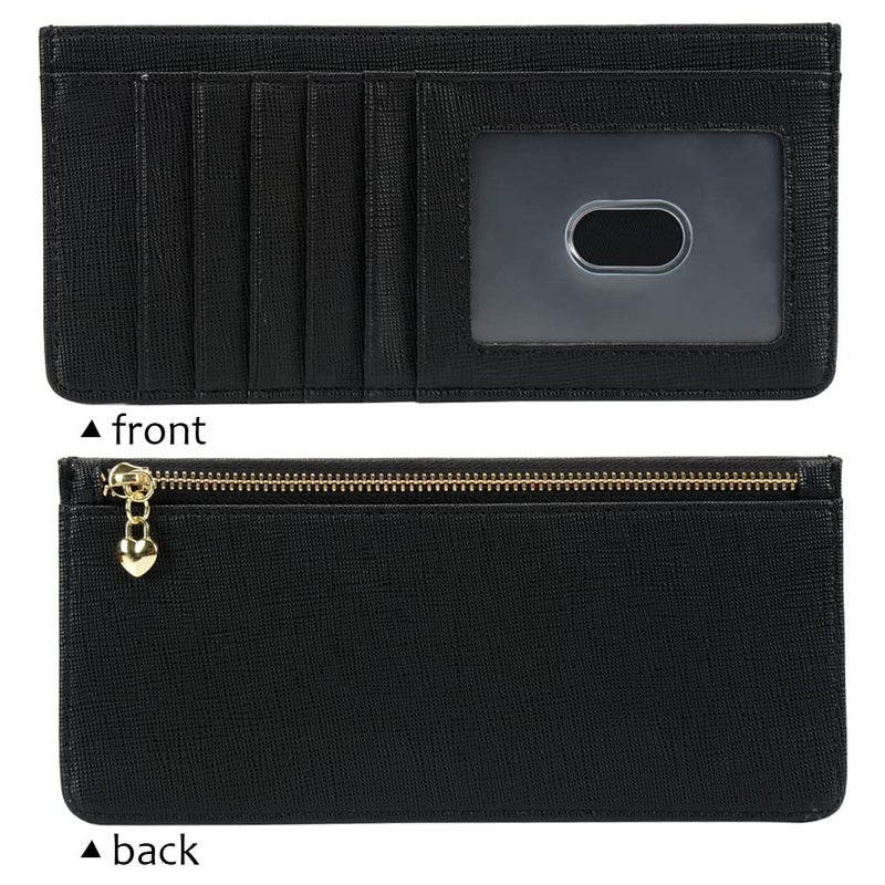 ARRIZO Women's Credit Card Wallet Slim Long Card Wallet Holder with Zipper Pocket for Cash, Coin, Receipt, ID Card - Image 2